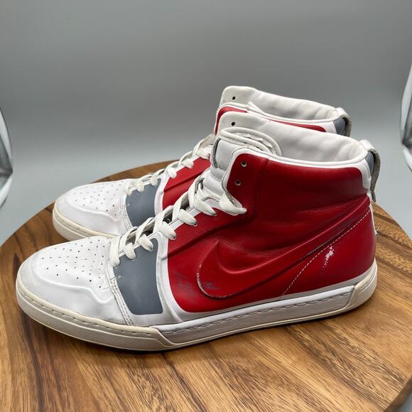 Nike Air Royal Mid VT Mens Size 12 Red Gray Leather Comfort Basketball Trainers - Picture 3 of 8